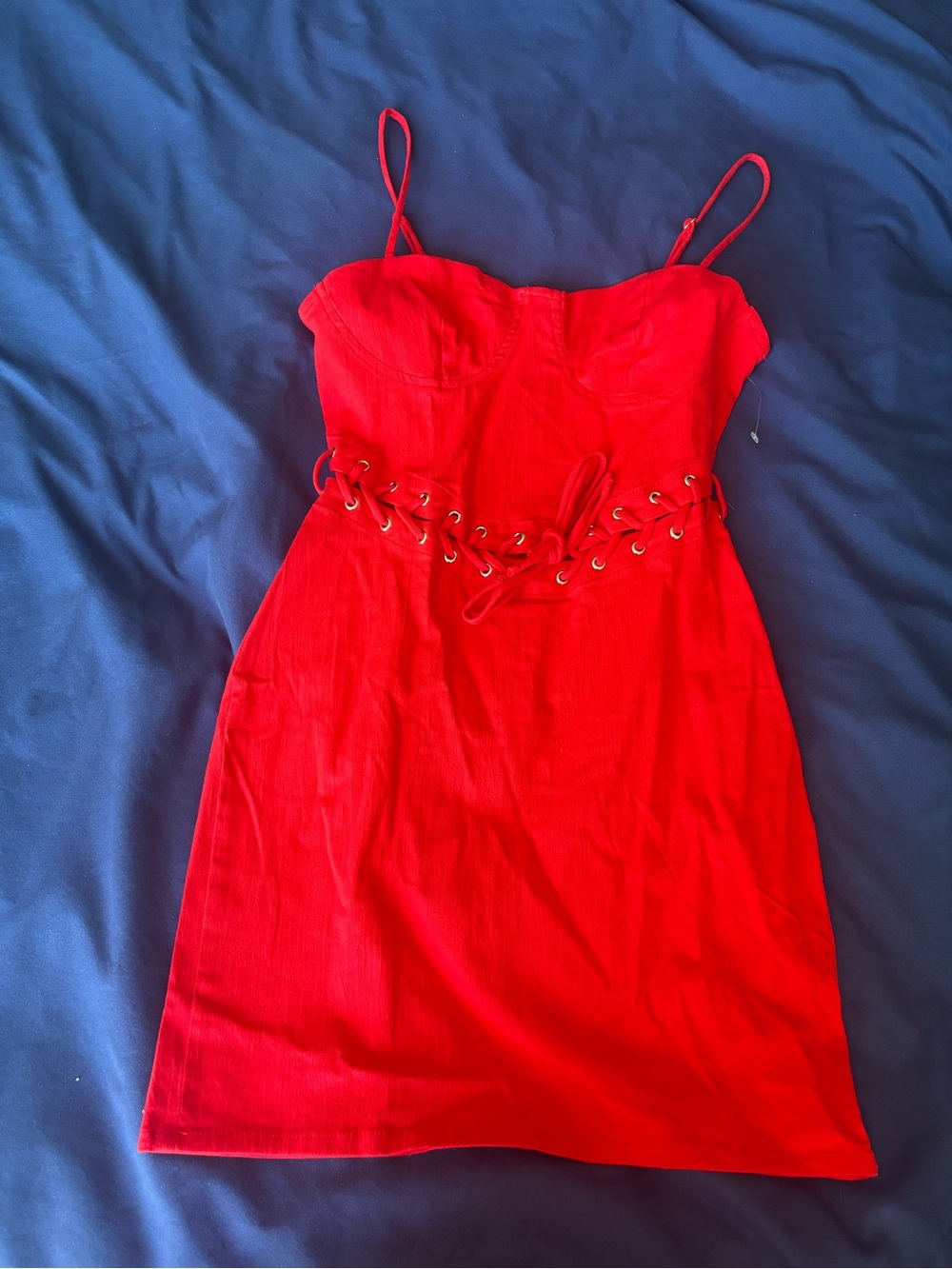 Sexy bright red mini dress